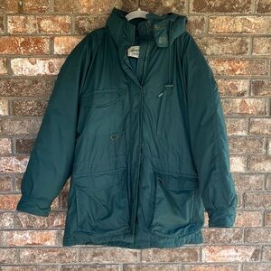 Vintage EDDIE BAUER Womens L Goose Down Snowline Puffer Jacket Parka Green